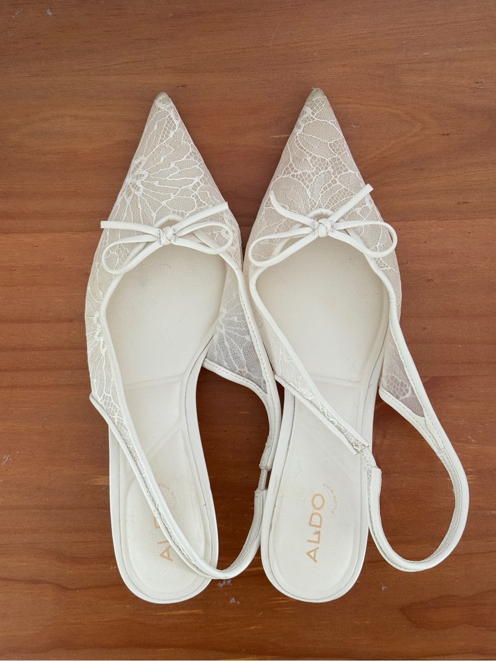 ALDO Ivory White Lace Azaro Kitten Heel - size 8.5